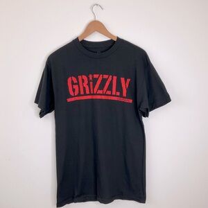 Grizzly T Shirt Black Graphic Tee Size Medium